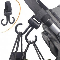 2li Bebek Arabasına Uyumlu Cırtlı  Eşya Taşıma Aparatı 360 Derece Dönebilen Plastik Kanca 2li Bebek Arabasına Uyumlu Cırtlı  Eşya Taşıma Aparatı 360 Derece Dönebilen Plastik Kanca