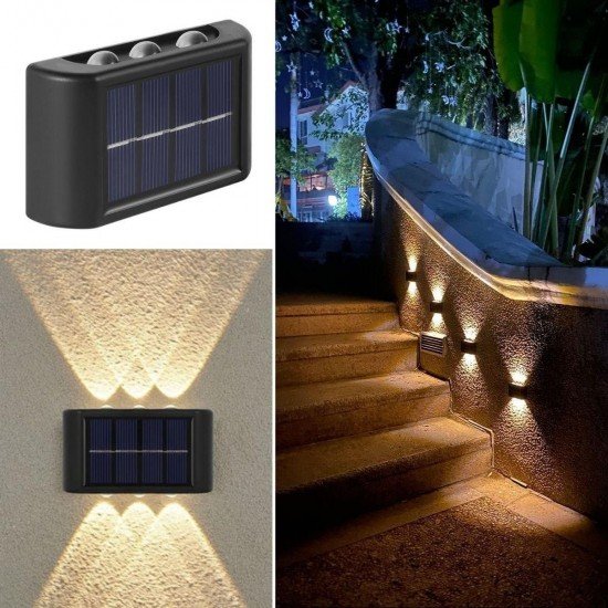 6 Ledli Solar Güneş Enerjili Aplik Led, Dekoratif Duvar Monteli Gün Işığı Led 6 Ledli Solar Güneş Enerjili Aplik Led, Dekoratif Duvar Monteli Gün Işığı Led