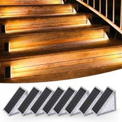8 Adet Üçgen  Güneş Enerjisi ile Şarj Olan Dış Mekan Solar Basamak Köşe Lambası 8 Adet Üçgen  Güneş Enerjisi ile Şarj Olan Dış Mekan Solar Basamak Köşe Lambası