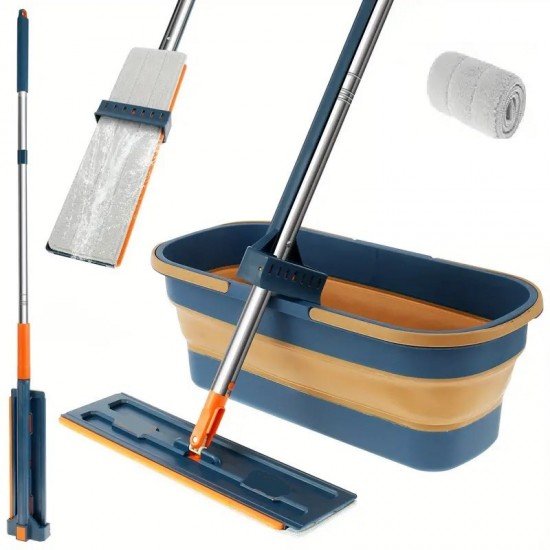 Kendinden Sıkmalı Katlanır Kovalı Lüks Mop Kovalı Mop 1 Adet Yedek Bez Kendinden Sıkmalı Katlanır Kovalı Lüks Mop Kovalı Mop 1 Adet Yedek Bez