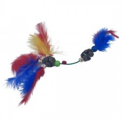 Tüylü Tahta Boncuklu Zilli Kedi Oyuncağı Çok Renkli Kedi Oyuncak Tüylü Tahta Boncuklu Zilli Kedi Oyuncağı Çok Renkli Kedi Oyuncak