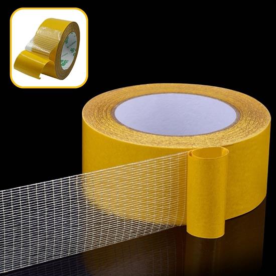 Fiber Örgülü Güçlendirilmiş Çift Taraflı Bant 5cm x 10 mt Fiber Örgülü Güçlendirilmiş Çift Taraflı Bant 5cm x 10 mt