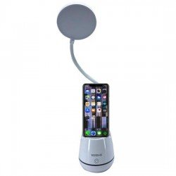 Kalemlikli Telefon Tutacaklı Şarjlı Dokunmatik 3 Mod Esnek Başlıklı Dimmerli LED Masa Lambası