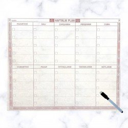 Şeffaf Kendiliğinden Yapışkanlı Kalemli Haftalık Planlayıcı 40cm-50cm Şeffaf Kendiliğinden Yapışkanlı Kalemli Haftalık Planlayıcı 40cm-50cm