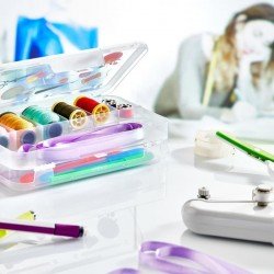 Çift Taraflı Bölmeli Hobi Dikiş Kutusu Ardunio Malzeme Kutusu Çift Taraflı Bölmeli Hobi Dikiş Kutusu Ardunio Malzeme Kutusu