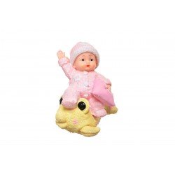 Decotown Hediyelik Sevimli Pembe Bebek Biblo Polyester Süs Eşyası