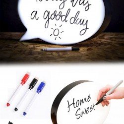 Kalemle Yazılabilen Konuşma Balonu Görünümlü Işıklı Mesaj Panosu