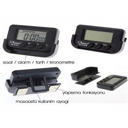 Ev ve Araç Tipi Dijital Saat Kronometreli Alarmlı Pilli Saat