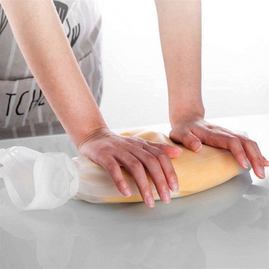 Orta Hamur Torbası Silikon Şeffaf Hamur Yoğurma Torbası Ekmek Makarna Mantı Hamuru Kolay Yoğurma Orta Hamur Torbası Silikon Şeffaf Hamur Yoğurma Torbası Ekmek Makarna Mantı Hamuru Kolay Yoğurma