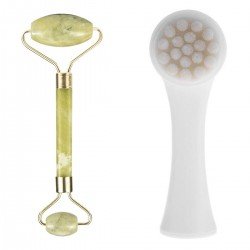 2li Set Çift Taraflı Cilt Temizleme Fırçası ve Yeşim Taşı Çift Taraflı Cilt Masaj Aleti 2li Set Çift Taraflı Cilt Temizleme Fırçası ve Yeşim Taşı Çift Taraflı Cilt Masaj Aleti