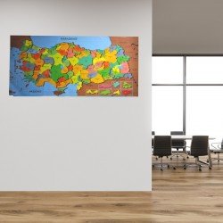 Renkli  Türkiye  Haritası Manyetik Duvar Stickerı 118 * 56 CM Renkli  Türkiye  Haritası Manyetik Duvar Stickerı 118 * 56 CM