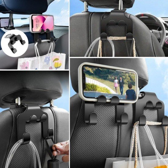 Araç Koltuk Arkasına Takılabilen Çanta,Poşet Askılıklı Telefon Tutuculu Düzenleyici Plastik Aparat Askılık Araç Koltuk Arkasına Takılabilen Çanta,Poşet Askılıklı Telefon Tutuculu Düzenleyici Plastik Aparat Askılık