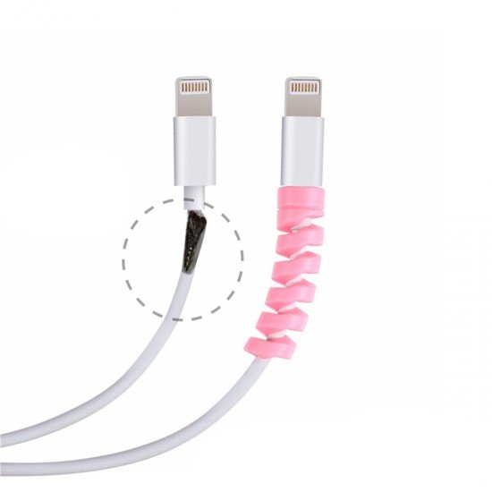 4lü Apple, Android Şaj Kablosu Koruyucu Silikon Spiral Yay Aparat 4lü Apple, Android Şaj Kablosu Koruyucu Silikon Spiral Yay Aparat