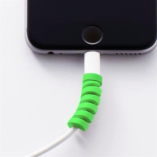 4lü Apple, Android Şaj Kablosu Koruyucu Silikon Spiral Yay Aparat 4lü Apple, Android Şaj Kablosu Koruyucu Silikon Spiral Yay Aparat