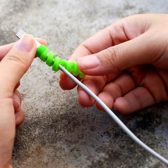 4lü Apple, Android Şaj Kablosu Koruyucu Silikon Spiral Yay Aparat 4lü Apple, Android Şaj Kablosu Koruyucu Silikon Spiral Yay Aparat