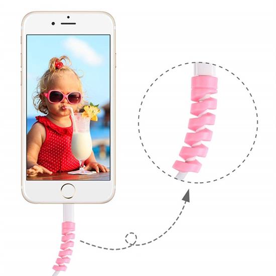 4lü Apple, Android Şaj Kablosu Koruyucu Silikon Spiral Yay Aparat 4lü Apple, Android Şaj Kablosu Koruyucu Silikon Spiral Yay Aparat