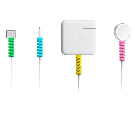 4lü Apple, Android Şaj Kablosu Koruyucu Silikon Spiral Yay Aparat 4lü Apple, Android Şaj Kablosu Koruyucu Silikon Spiral Yay Aparat