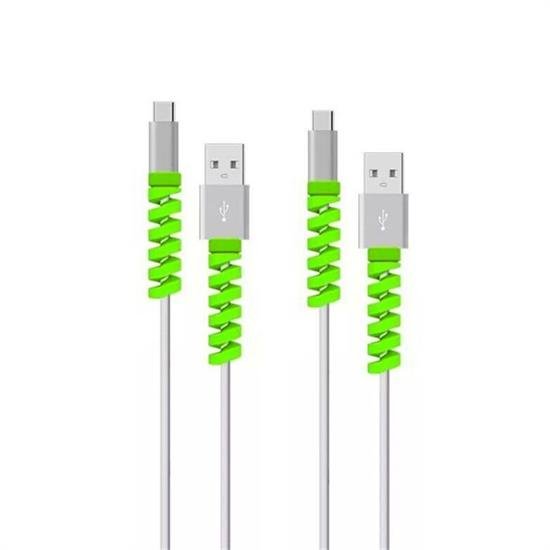 4lü Apple, Android Şaj Kablosu Koruyucu Silikon Spiral Yay Aparat 4lü Apple, Android Şaj Kablosu Koruyucu Silikon Spiral Yay Aparat