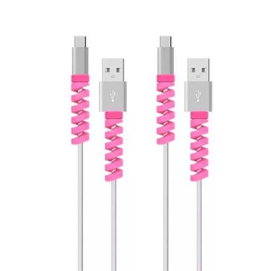 4lü Apple, Android Şaj Kablosu Koruyucu Silikon Spiral Yay Aparat 4lü Apple, Android Şaj Kablosu Koruyucu Silikon Spiral Yay Aparat