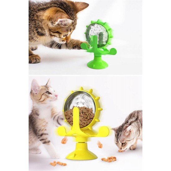 Vantuzlu Zilli İnteraktif Dönebilen Mama Kaplı Renkli Eğlenceli Eğitici Kedi Oyuncağı Vantuzlu Zilli İnteraktif Dönebilen Mama Kaplı Renkli Eğlenceli Eğitici Kedi Oyuncağı