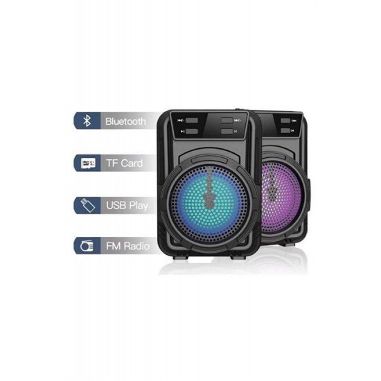 Mini Hoparlör Işıklı Taşınabilir Bluetooth Wireless FM Radyolu Sd Kart ve USB Girişli Hoparlör Mini Hoparlör Işıklı Taşınabilir Bluetooth Wireless FM Radyolu Sd Kart ve USB Girişli Hoparlör