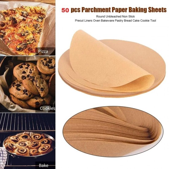50 Adet Air Fryer Pişirme Kağıdı Yağ Geçirmez  21,5 cm Yuvarlak Model XXL Model Uyumlu