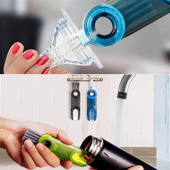 3 Fonksiyonlu Pratik Şişe Temizleme Fırçası Mutfak Banyo Araç İçin Çok Amaçlı Fırça