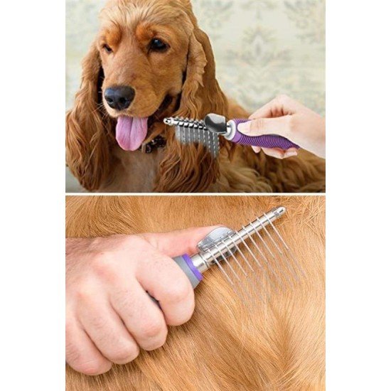 Düğüm Açıcı Pet Fırçası Emniyetli Uzun ve Çelik Dişli Kedi Köpek Tüy Kıtık Açma Tarağı Düğüm Açıcı Pet Fırçası Emniyetli Uzun ve Çelik Dişli Kedi Köpek Tüy Kıtık Açma Tarağı