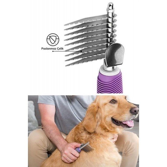 Düğüm Açıcı Pet Fırçası Emniyetli Uzun ve Çelik Dişli Kedi Köpek Tüy Kıtık Açma Tarağı Düğüm Açıcı Pet Fırçası Emniyetli Uzun ve Çelik Dişli Kedi Köpek Tüy Kıtık Açma Tarağı