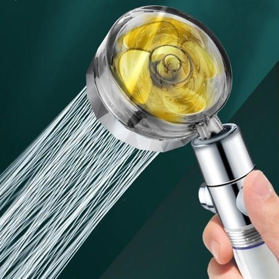 Turbo Pervaneli Su Tasarruflu 360 Derece Dönebilen Ayarlanabilir Tazyikli Duş Başlı Turbo Pervaneli Su Tasarruflu 360 Derece Dönebilen Ayarlanabilir Tazyikli Duş Başlı