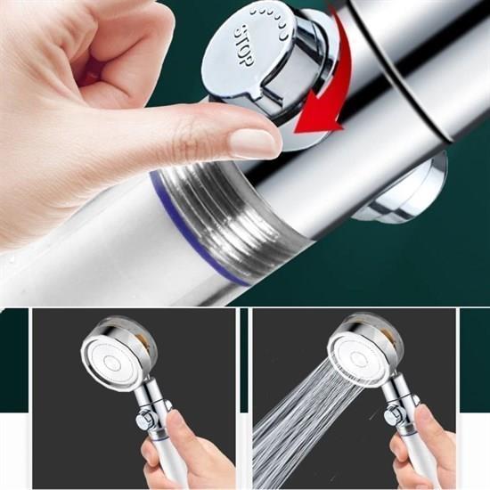 Turbo Pervaneli Su Tasarruflu 360 Derece Dönebilen Ayarlanabilir Tazyikli Duş Başlı Turbo Pervaneli Su Tasarruflu 360 Derece Dönebilen Ayarlanabilir Tazyikli Duş Başlı