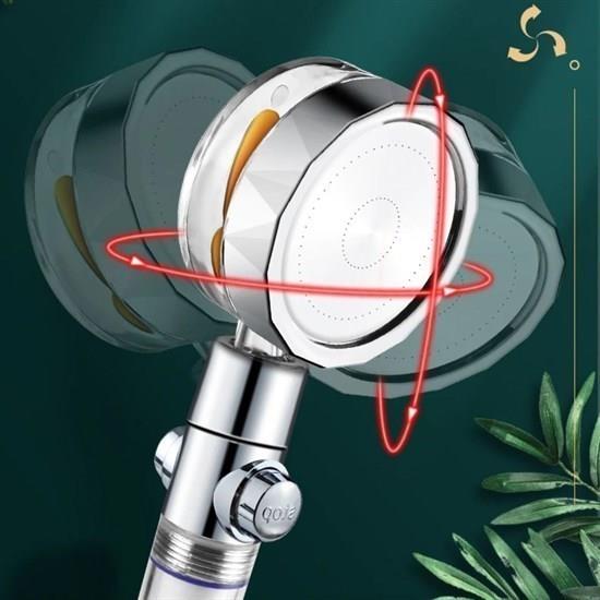 Turbo Pervaneli Su Tasarruflu 360 Derece Dönebilen Ayarlanabilir Tazyikli Duş Başlı Turbo Pervaneli Su Tasarruflu 360 Derece Dönebilen Ayarlanabilir Tazyikli Duş Başlı