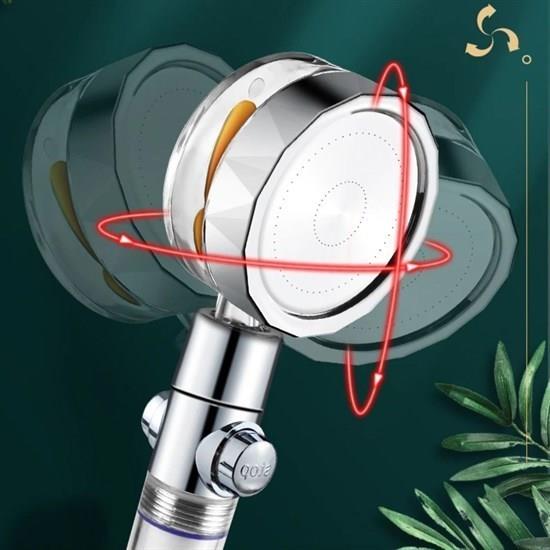 Turbo Pervaneli Su Tasarruflu 360 Derece Dönebilen Ayarlanabilir Tazyikli Duş Başlı Turbo Pervaneli Su Tasarruflu 360 Derece Dönebilen Ayarlanabilir Tazyikli Duş Başlı