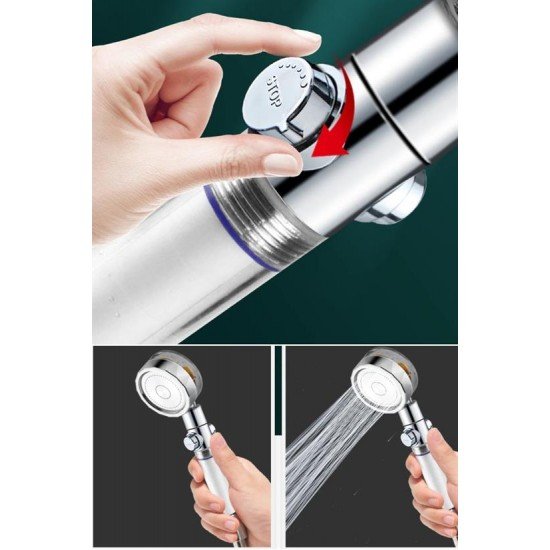 Turbo Pervaneli Su Tasarruflu 360 Derece Dönebilen Ayarlanabilir Tazyikli Duş Başlı Turbo Pervaneli Su Tasarruflu 360 Derece Dönebilen Ayarlanabilir Tazyikli Duş Başlı