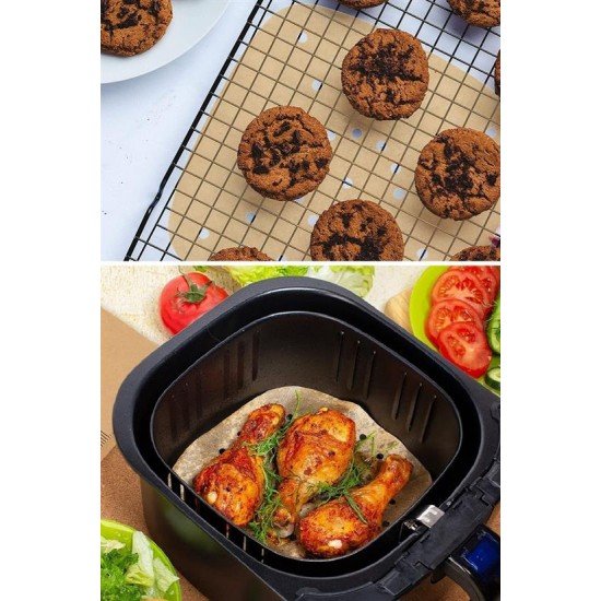 100 Adet Air Fryer Pişirme Kağıdı Tek Kullanımlık Hava Fritöz Yapışmaz Yağlı Kağıt Delikli Model 100 Adet Air Fryer Pişirme Kağıdı Tek Kullanımlık Hava Fritöz Yapışmaz Yağlı Kağıt Delikli Model
