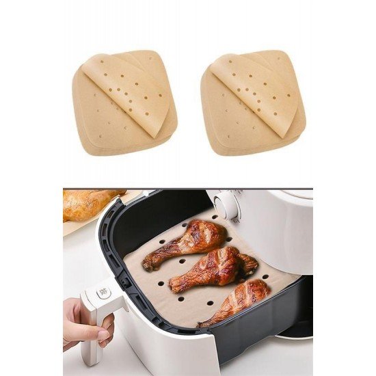 100 Adet Air Fryer Pişirme Kağıdı Tek Kullanımlık Hava Fritöz Yapışmaz Yağlı Kağıt Delikli Model 100 Adet Air Fryer Pişirme Kağıdı Tek Kullanımlık Hava Fritöz Yapışmaz Yağlı Kağıt Delikli Model