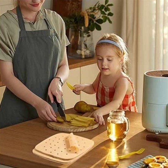 100 Adet Air Fryer Pişirme Kağıdı Tek Kullanımlık Hava Fritöz Yapışmaz Yağlı Kağıt Delikli Model 100 Adet Air Fryer Pişirme Kağıdı Tek Kullanımlık Hava Fritöz Yapışmaz Yağlı Kağıt Delikli Model