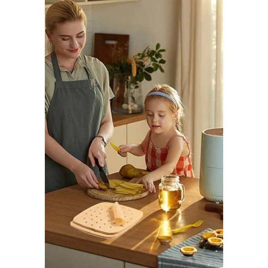100 Adet Air Fryer Pişirme Kağıdı Tek Kullanımlık Hava Fritöz Yapışmaz Yağlı Kağıt Delikli Model 100 Adet Air Fryer Pişirme Kağıdı Tek Kullanımlık Hava Fritöz Yapışmaz Yağlı Kağıt Delikli Model