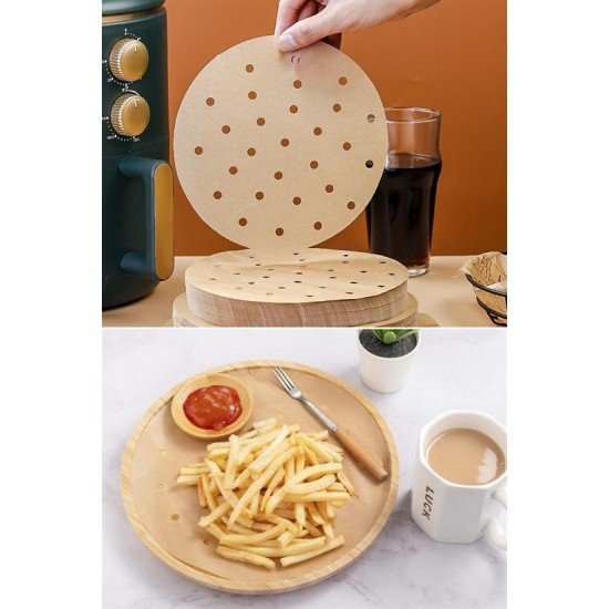 100 Adet  Airfryer Pişirme Kağıdı Tek Kullanımlık Hava Fritözü Yuvarlak Delikli Model 100 Adet  Airfryer Pişirme Kağıdı Tek Kullanımlık Hava Fritözü Yuvarlak Delikli Model