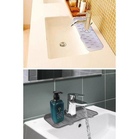 Lavabo İçin Silikon Esnek Mat Musluk Sapı Damlama Tutucu Raf Mutfak Tezgahı Sıçrama Koruma Lavabo İçin Silikon Esnek Mat Musluk Sapı Damlama Tutucu Raf Mutfak Tezgahı Sıçrama Koruma