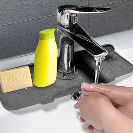 Lavabo İçin Silikon Esnek Mat Musluk Sapı Damlama Tutucu Raf Mutfak Tezgahı Sıçrama Koruma Lavabo İçin Silikon Esnek Mat Musluk Sapı Damlama Tutucu Raf Mutfak Tezgahı Sıçrama Koruma