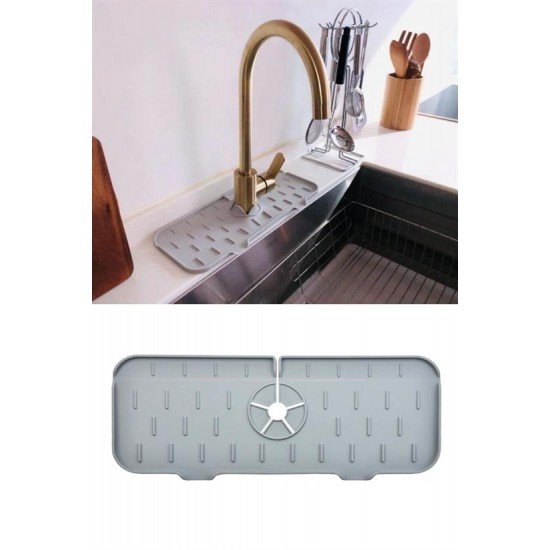 Lavabo İçin Silikon Esnek Mat Musluk Sapı Damlama Tutucu Raf Mutfak Tezgahı Sıçrama Koruma Lavabo İçin Silikon Esnek Mat Musluk Sapı Damlama Tutucu Raf Mutfak Tezgahı Sıçrama Koruma