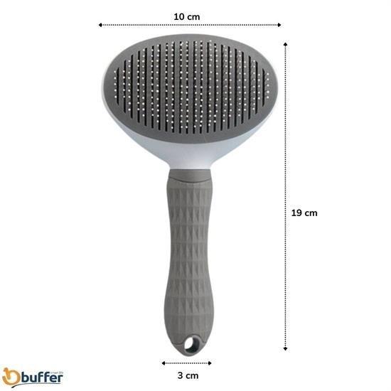 Kedi Köpek Tüy Toplayıcı Kendini Temizleyebilen Ergonomik Rahat Evcil Hayvan Tarağı Gri Kedi Köpek Tüy Toplayıcı Kendini Temizleyebilen Ergonomik Rahat Evcil Hayvan Tarağı Gri