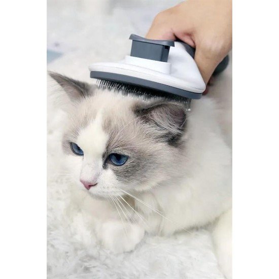 Kedi Köpek Tüy Toplayıcı Kendini Temizleyebilen Ergonomik Rahat Evcil Hayvan Tarağı Gri Kedi Köpek Tüy Toplayıcı Kendini Temizleyebilen Ergonomik Rahat Evcil Hayvan Tarağı Gri