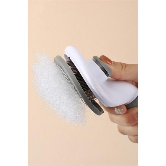 Kedi Köpek Tüy Toplayıcı Kendini Temizleyebilen Ergonomik Rahat Evcil Hayvan Tarağı Gri Kedi Köpek Tüy Toplayıcı Kendini Temizleyebilen Ergonomik Rahat Evcil Hayvan Tarağı Gri