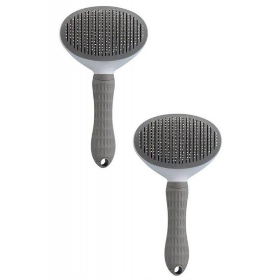 Kedi Köpek Tüy Toplayıcı Kendini Temizleyebilen Ergonomik Rahat Evcil Hayvan Tarağı Gri Kedi Köpek Tüy Toplayıcı Kendini Temizleyebilen Ergonomik Rahat Evcil Hayvan Tarağı Gri