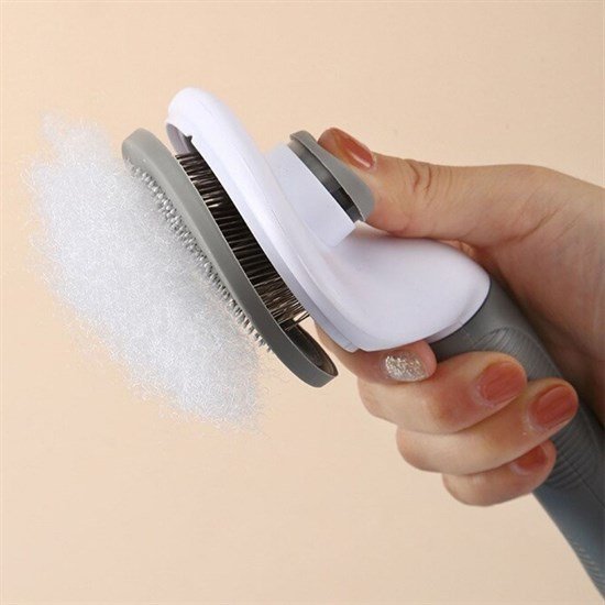 Kedi Köpek Tüy Toplayıcı Kendini Temizleyebilen Ergonomik Rahat Evcil Hayvan Tarağı Gri Kedi Köpek Tüy Toplayıcı Kendini Temizleyebilen Ergonomik Rahat Evcil Hayvan Tarağı Gri