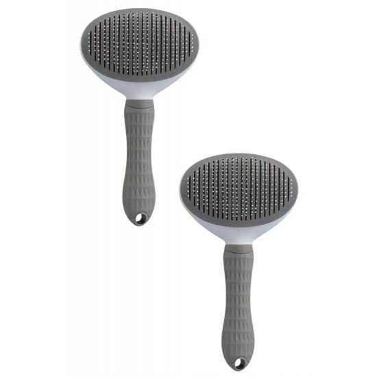 Kedi Köpek Tüy Toplayıcı Kendini Temizleyebilen Ergonomik Rahat Evcil Hayvan Tarağı Gri Kedi Köpek Tüy Toplayıcı Kendini Temizleyebilen Ergonomik Rahat Evcil Hayvan Tarağı Gri