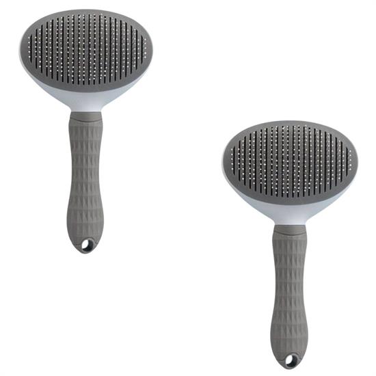 Kedi Köpek Tüy Toplayıcı Kendini Temizleyebilen Ergonomik Rahat Evcil Hayvan Tarağı Gri Kedi Köpek Tüy Toplayıcı Kendini Temizleyebilen Ergonomik Rahat Evcil Hayvan Tarağı Gri