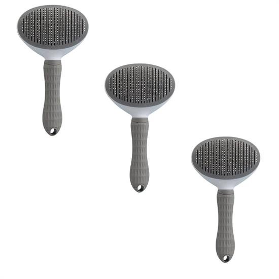 Kedi Köpek Tüy Toplayıcı Kendini Temizleyebilen Ergonomik Rahat Evcil Hayvan Tarağı Gri Kedi Köpek Tüy Toplayıcı Kendini Temizleyebilen Ergonomik Rahat Evcil Hayvan Tarağı Gri